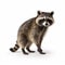 Raccoon isolated on white created with Generative AI