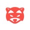 Raccoon logo element, red head of coon