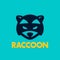 Raccoon logo template, head of coon