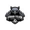 Raccoon mascot for a football team logo