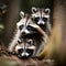 Raccoon mum with her babies - ai generated image