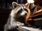 Raccoon playing piano with camera settings