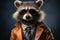 Raccoon with sunglasses. Generative AI