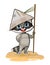 Raccoon is traveler. Child Game. Look for pirate treasures on island and have fun in sea adventures. Cute baby animal