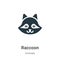 Raccoon vector icon on white background. Flat vector raccoon icon symbol sign from modern animals collection for mobile concept