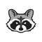 Raccoons head logo for sport club or team. Animal mascot logotype. Template. Vector illustration.