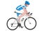 Race bicyclist color illustration