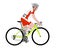 Race bicyclist detailed color illustration