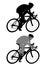 Race bicyclist silhouette