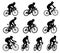 race bicyclists silhouettes