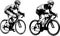 Race bicyclists sketch illustration