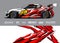 Race Car Wrap Illustrations. Abstract sport decal background for rally, drag race, offroad, boat and adventure vehicle. Eps 10