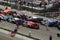 Race cars lined up on track