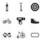 Race cycling icons set, simple style