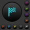 Race flag dark push buttons with color icons