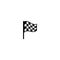 Race flags black and white vector icon.
