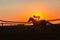 Race Horse Jockey Galloping Sunrise Silhouette