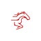 Race Horse Run Quick Fast Speed Line Logo