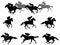 Race horses and jockeys silhouettes collection