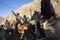 Race with horses in Ollantaytambo called `Gallo Tipiy`, the rider has to catch a corn that is tide.