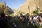 Race with horses in Ollantaytambo called `Gallo Tipiy`, the rider has to catch a corn that is tide.