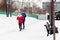 Race on January 1 in New Year\\\'s costumes running club Novosibirsk 01.01.2024 Running people in winter