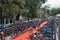 Race participants leave their bicycles for the next stage of the competition.