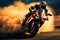 Race track hosts thrilling sport motorcycle race, extreme athletes pushing limits to conquer