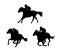 Racehorse silhouette set ~