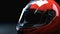 Racer helmet on asphalt, karting sport concept. Generative Ai