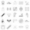 Racetrack icons set, outline style
