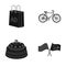 Racetrack, shopping and or web icon in black style.Sport, excitement icons in set collection.