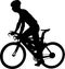 Racing bicyclist silhouette