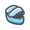 Racing blue Helmet Vector icon Cartoon illustration