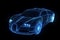 Racing Car Hologram Wireframe. Nice 3D Rendering