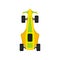 Racing car, speeding motor racing bolid top view vector Illustration