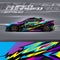 Racing car wrap design vector. Graphic abstract stripe racing background kit designs for wrap vehicle, race car, rally, adventure