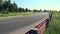 Racing cars turn with smoke and steering sound on race track pursuit