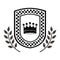 Racing crown award in monochrome striped with olive branch
