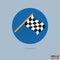 Racing finish flag flat design vector icon
