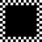 Racing flag, chessboard, checkerboard black and white alternating squares frame, boarder. Chequered background, backdrop vector