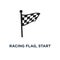 racing flag, start finish winner icon. auto car competition conc