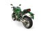 Racing green modern motorcycle - tail view