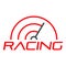 Racing line speedometer logo, flat style