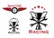 Racing and motorsport symbols or icons