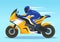 Racing Motosport Speed Bike Template Hand Drawn Cartoon Flat Illustration for Competition or Championship Race