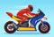 Racing Motosport Speed Bike Template Hand Drawn Cartoon Flat Illustration for Competition or Championship Race