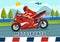 Racing Motosport Speed Bike Vector Illustration for Competition or Championship Race by Wearing Sportswear and Equipment