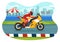 Racing Motosport Speed Bike Vector Illustration for Competition or Championship Race by Wearing Sportswear and Equipment