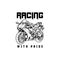 Racing with pride design with super motorbike line art perfect for t shirt design sticker, hoodie, merchandise